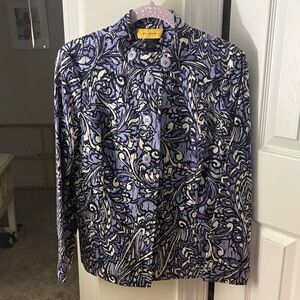 St. John Lavender and Black Floral Jacket